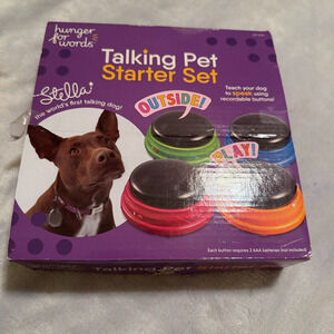 Hunger for Words Talking Pet Starter 4 Set Recordable Buttons Stella
